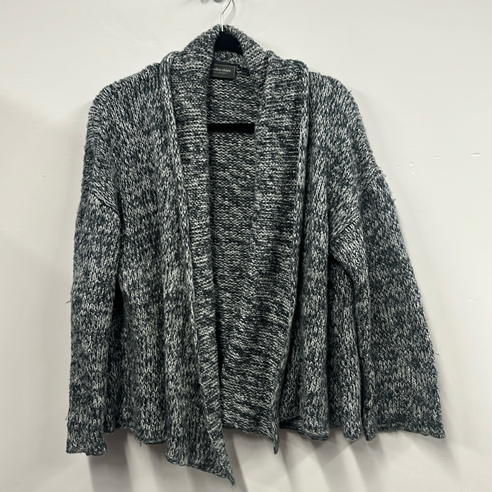 Wooden ships blue gray chunky knit open cardigan m/l